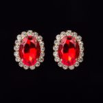 Multicolour crystal gem austrian oval shape earrings