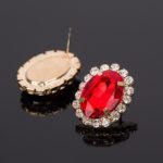 Multicolour crystal gem austrian oval shape earrings-2