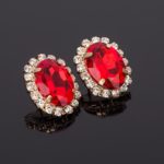 Multicolour crystal gem austrian oval shape earrings-1